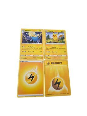 Pokemon Card Lot Pikachu Lanturn Electric Type Energy Bundle NM